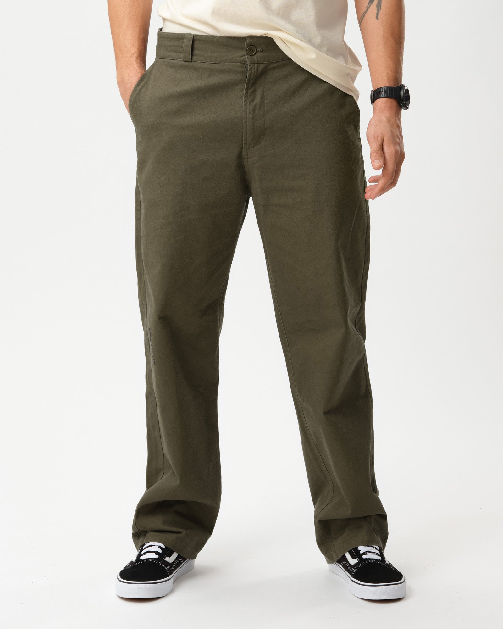 Men's Metro Chinos – Dark Olive Skate-to-Slope Streetwear