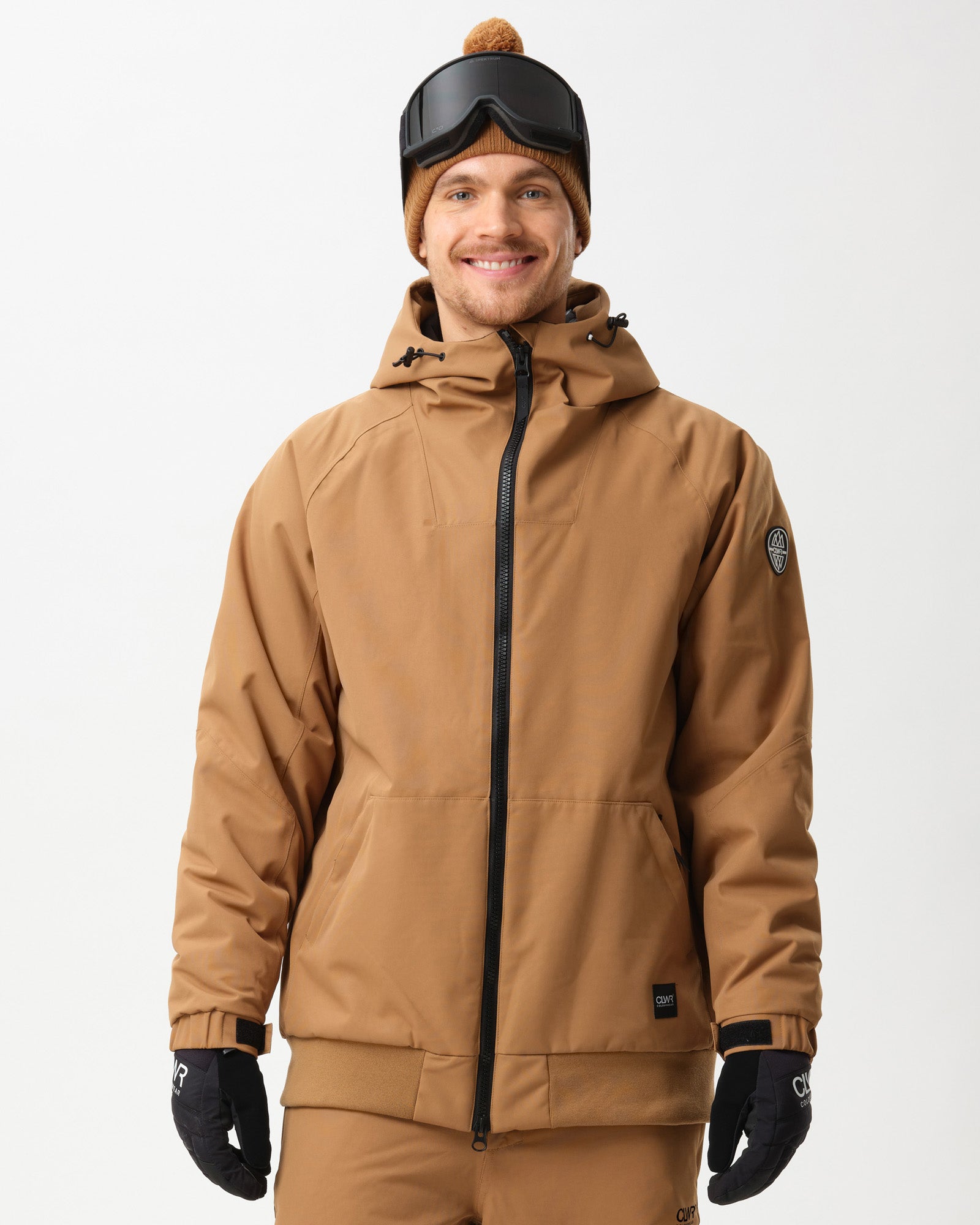 スノーボード LOGO QUILTING COLLAR JACKET KHAKI BOSS - Water-repellent jacket with mixed quilting - Khaki