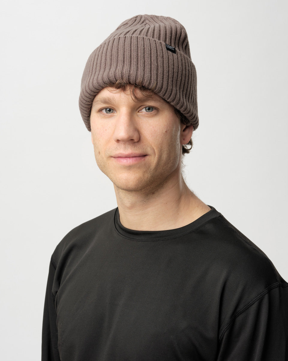 Crop Badge Beanie - Kaffe