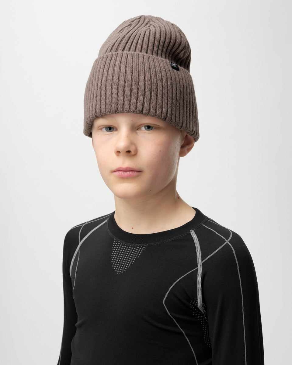 Crop Badge Beanie - Kaffe