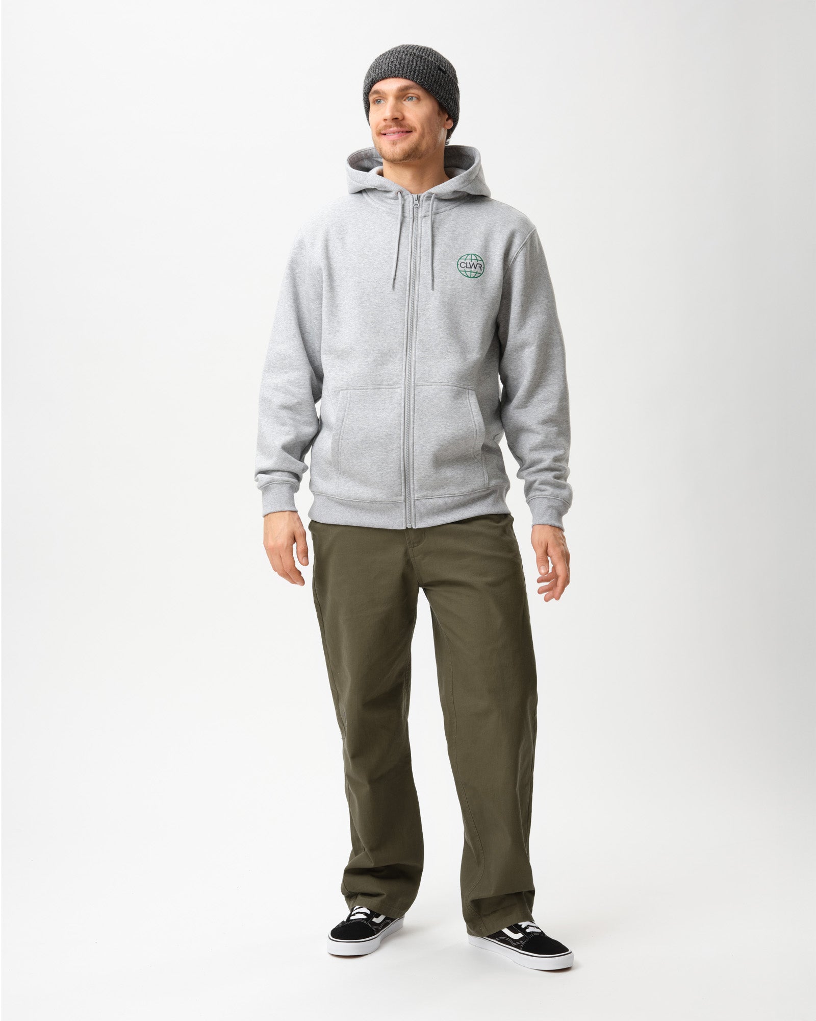 Zick Zip Hood - Gråmelerad