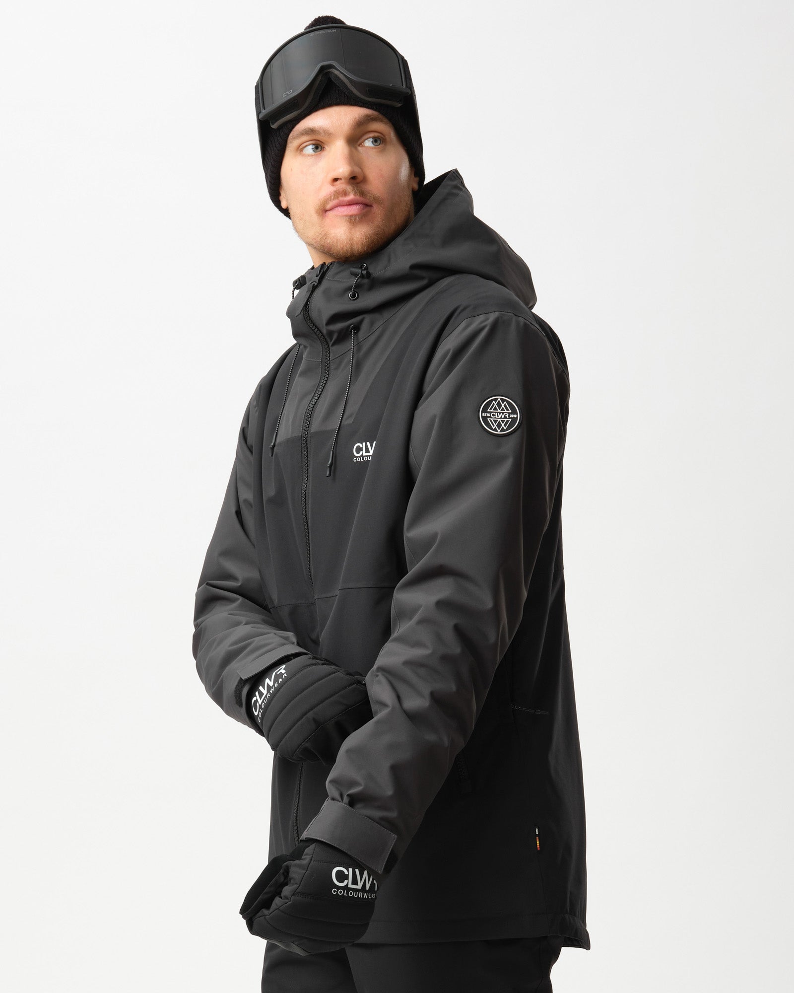 スノーボードウエア　CLWR Men's Block Ski Jacket – Black | All-Mountain Waterproof Snow