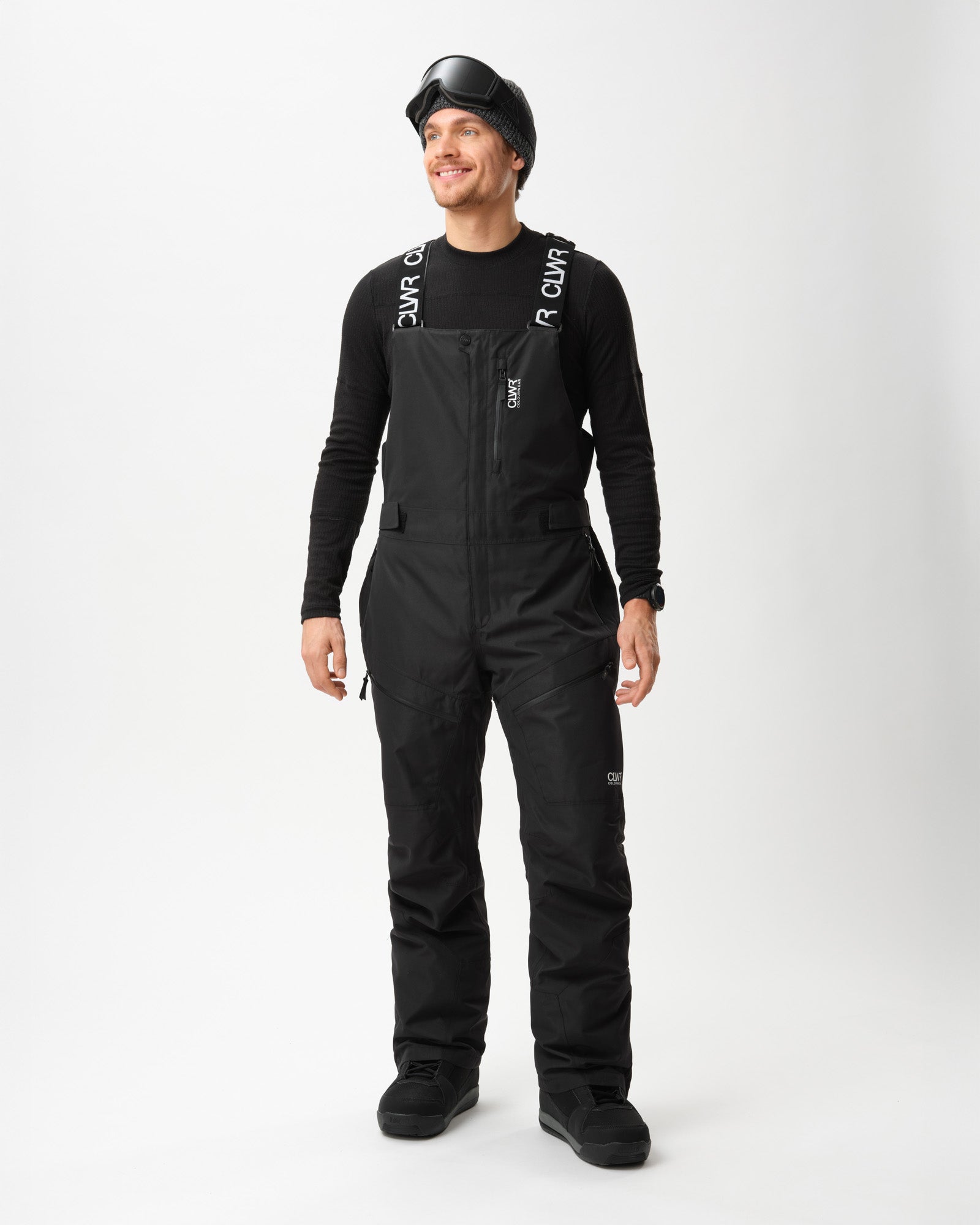 メンズウェア Whatever [MENS] BYCOLOR PISTE Men's Slash BIB Pants – Black | Ski & Snowboard Bib Pants with