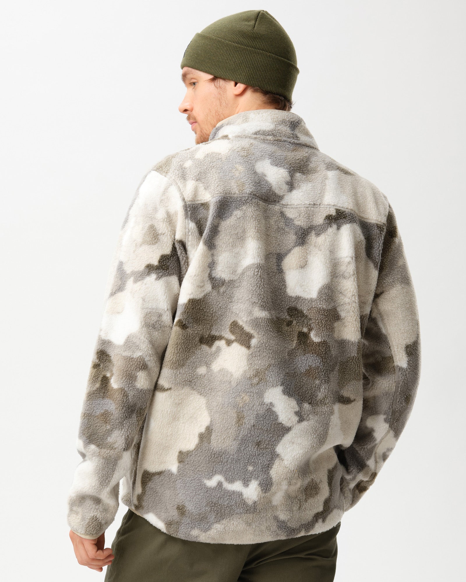 Men's Snap Fleece Pile – Water Camo | Midlayer Fleece for Snow