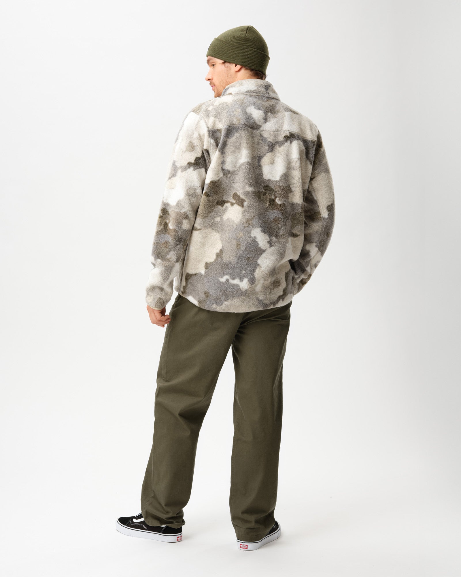 Men's Snap Fleece Pile – Water Camo | Midlayer Fleece for Snow