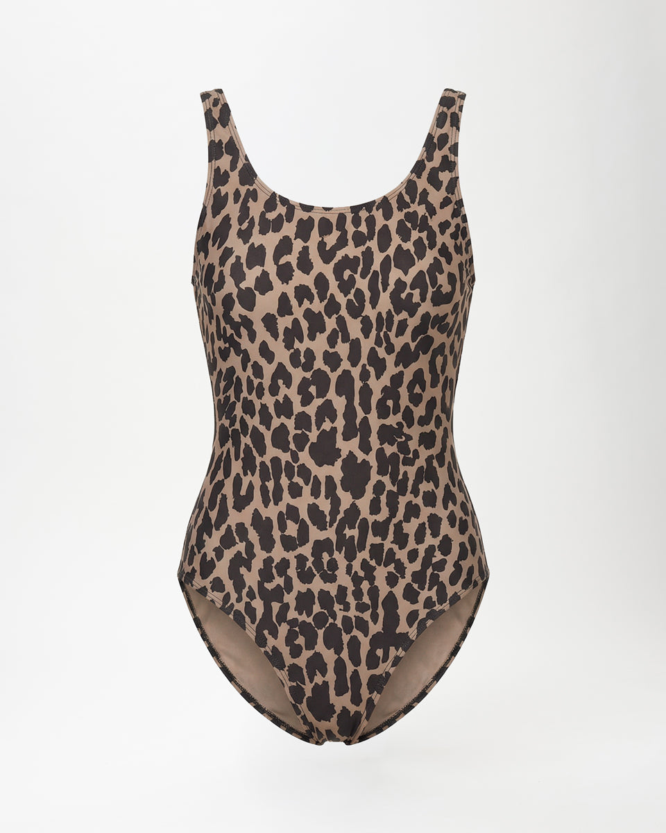 Low Back Swimsuit - Leo Khaki