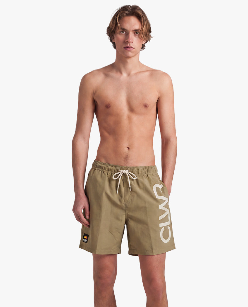 Volley badshorts – Oliv